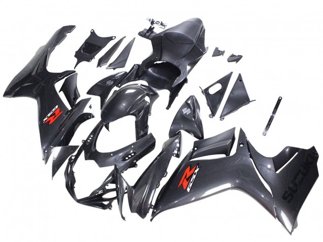 Billige Suzuki GSXR 600 / GSXR 750 Motorrad Verkleidung 2011-2024 - Schwarzes Carbonfaser Rot