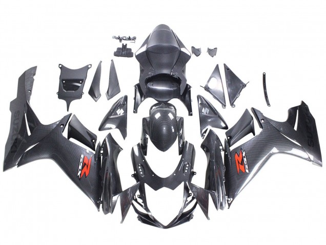 Billige Suzuki GSXR 600 / GSXR 750 Motorrad Verkleidung 2011-2024 - Schwarzes Carbonfaser Rot