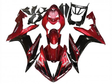 Billige Yamaha YZF 1000 R1 Motorrad Verkleidung 2004-2006 - Rot Glanzendes Schwarz