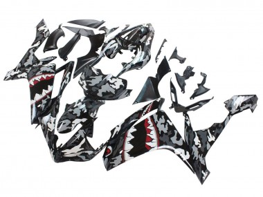 Billige Yamaha YZF 1000 R1 Motorrad Verkleidung 2007-2008 - Grau Weiss Camouflage Hai