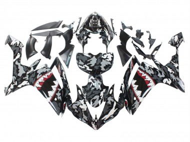 Billige Yamaha YZF 1000 R1 Motorrad Verkleidung 2007-2008 - Grau Weiss Camouflage Hai