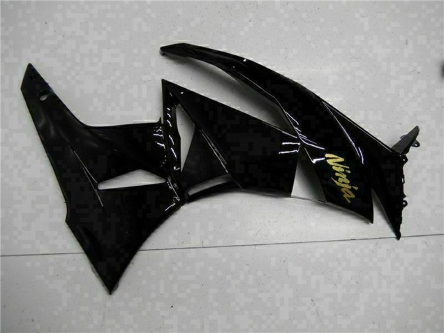 Billige Kawasaki ZX6R Motorrad Verkleidung 2009-2012 - Glanzendes Schwarz Gold Ninja