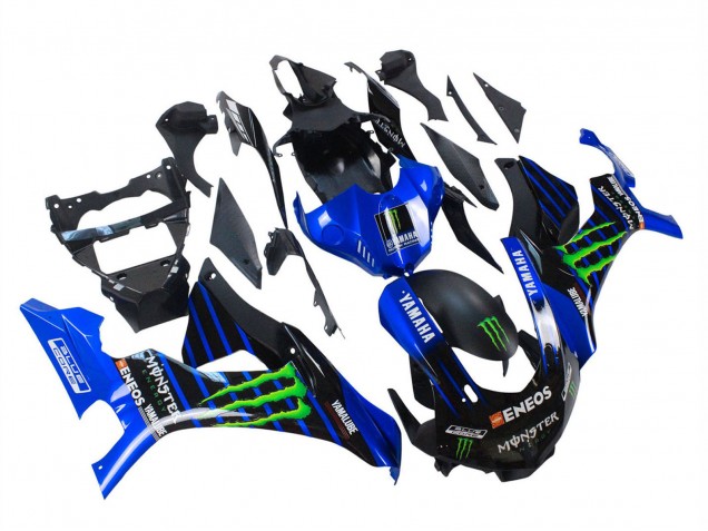 Billige Yamaha YZF 1000 R1 Motorrad Verkleidung 2015-2019 - Blau Matt Schwarz Grun Monster ENEOS