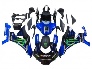 Billige Yamaha YZF 1000 R1 Motorrad Verkleidung 2015-2019 - Blau Matt Schwarz Grun Monster ENEOS