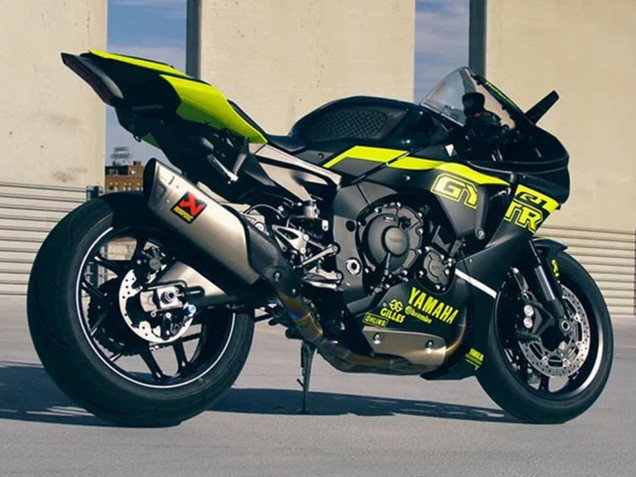 Billige Yamaha YZF 1000 R1 Motorrad Verkleidung 2020-2025 - Glanzendes Schwarz Fluoreszierendes Gelb