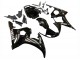 Billige Yamaha YZF R6S Motorrad Verkleidung 2006-2009 - Glanzendes Schwarz Weiss Aufkleber