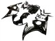 Billige Yamaha YZF R6S Motorrad Verkleidung 2006-2009 - Glanzendes Schwarz Weiss Aufkleber
