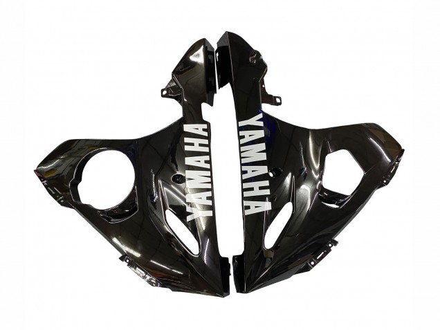 Billige Yamaha YZF R6S Motorrad Verkleidung 2006-2009 - Glanzendes Schwarz Weiss Aufkleber