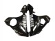 Billige Yamaha YZF R6S Motorrad Verkleidung 2006-2009 - Glanzendes Schwarz Weiss Aufkleber