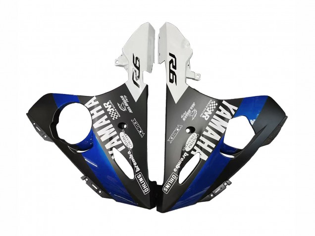 Billige Yamaha YZF R6 Motorrad Verkleidung 2003-2004 - Blau Weiss Glanzendes Schwarz Yamalube