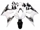 Billige Yamaha YZF R6S Motorrad Verkleidung 2006-2009 - Weiss Glanzendes Schwarz