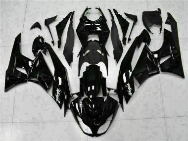Billige Kawasaki ZX6R Motorrad Verkleidung 2009-2012 - Glanzendes Schwarz Weiss Ninja
