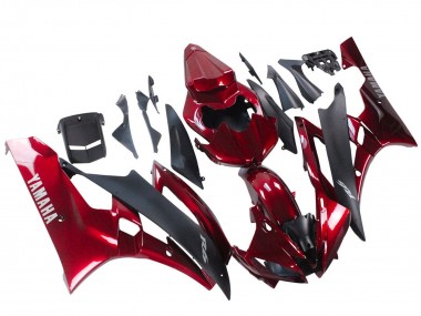 Billige Yamaha YZF 600 R6 Motorrad Verkleidung 2006-2007 - Rot Matt Schwarz