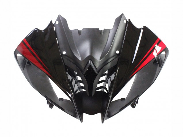 Billige Yamaha YZF 600 R6 Motorrad Verkleidung 2008-2016 - Glanzendes Schwarz Matt Schwarz Rot Streifen