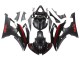 Billige Yamaha YZF 600 R6 Motorrad Verkleidung 2008-2016 - Glanzendes Schwarz Matt Schwarz Rot Streifen