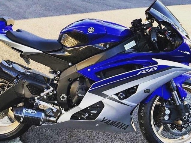 Billige Yamaha YZF 600 R6 Motorrad Verkleidung 2008-2016 - Silber Blau