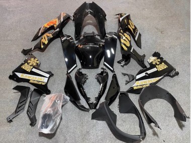 Billige Kawasaki ZX10R Motorrad Verkleidung 2021-2025 - Glanzendes Schwarz Gold Elf Schnee
