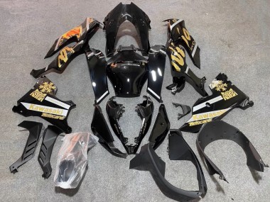 Billige Kawasaki ZX10R Motorrad Verkleidung 2021-2025 - Glanzendes Schwarz Gold Elf Schnee