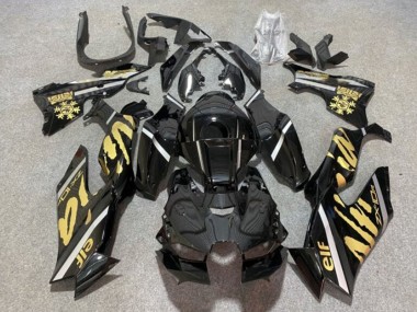 Billige Kawasaki ZX10R Motorrad Verkleidung 2021-2025 - Glanzendes Schwarz Gold Elf Schnee