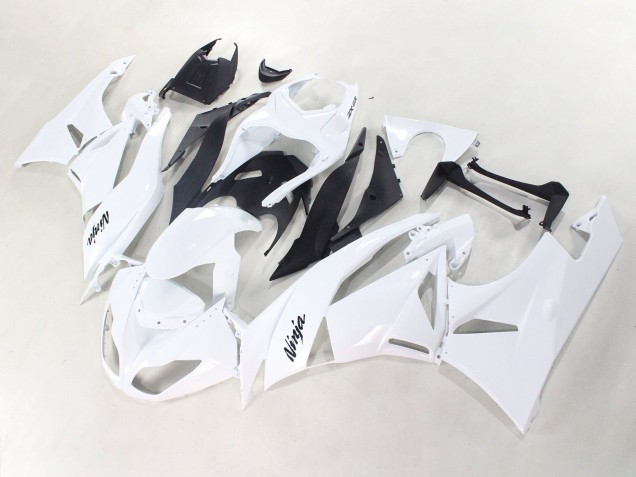 Billige Kawasaki ZX6R Motorrad Verkleidung 2009-2012 - Weiss Schwarz Ninja