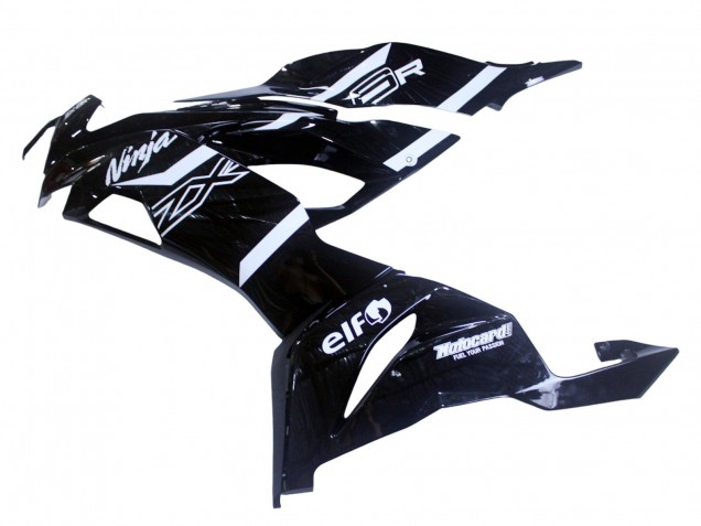Billige Kawasaki ZX6R Motorrad Verkleidung 2019-2022 - Glanzendes Schwarz Weiss