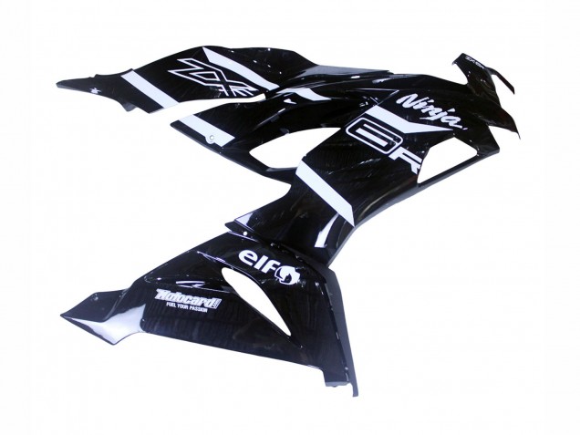 Billige Kawasaki ZX6R Motorrad Verkleidung 2019-2022 - Glanzendes Schwarz Weiss