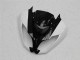 Billige Kawasaki ZX6R Motorrad Verkleidung 2009-2012 - Glanzendes Schwarz Weiss