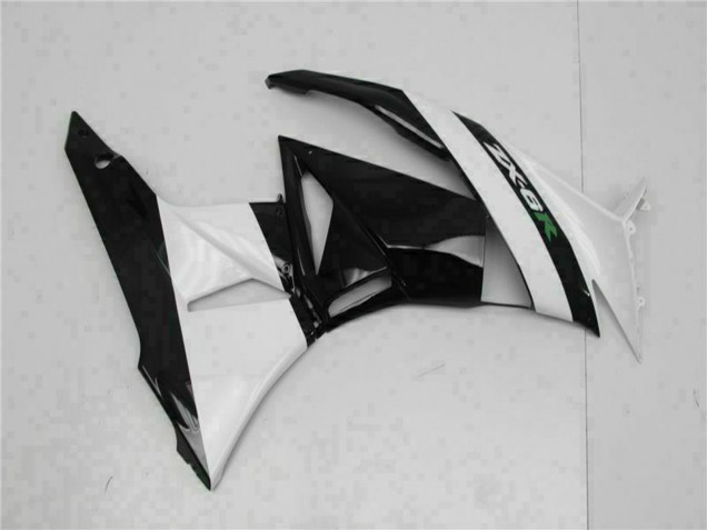 Billige Kawasaki ZX6R Motorrad Verkleidung 2009-2012 - Glanzendes Schwarz Weiss