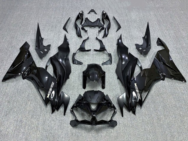 Billige Kawasaki ZX6R Motorrad Verkleidung 2019-2022 - Glanzendes Schwarz
