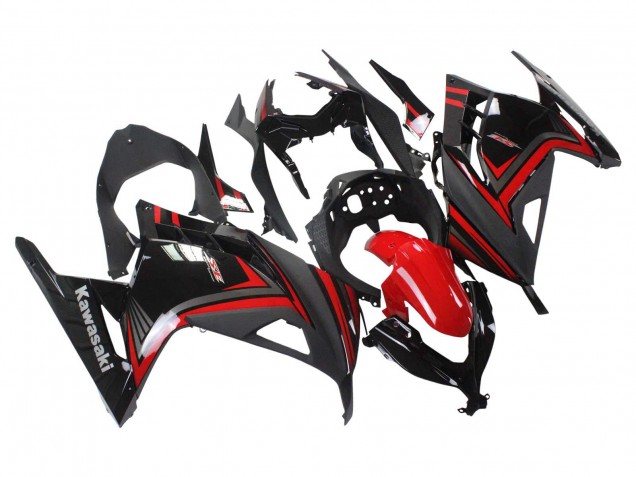 Billige Kawasaki EX300 Motorrad Verkleidung 2013-2024 - Rot Schwarz
