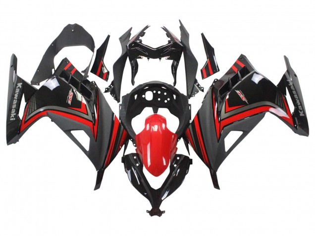 Billige Kawasaki EX300 Motorrad Verkleidung 2013-2024 - Rot Schwarz