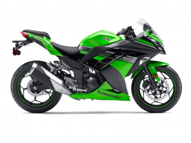 Billige Kawasaki EX300 Motorrad Verkleidung 2013-2024 - Grun Schwarz