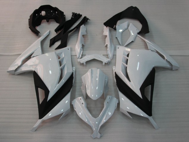 Billige Kawasaki EX300 Motorrad Verkleidung 2013-2024 - Glanzendes Weiss Schwarz