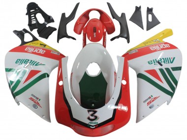 Billige Aprilia RS125 Motorrad Verkleidung 2000-2005 - Weiss Gelb Grun Schwarz Alitalia 3