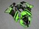 Billige Kawasaki ZX6R Motorrad Verkleidung 2009-2012 - Grun Glanzendes Schwarz Elf Touch4 Bridgestone
