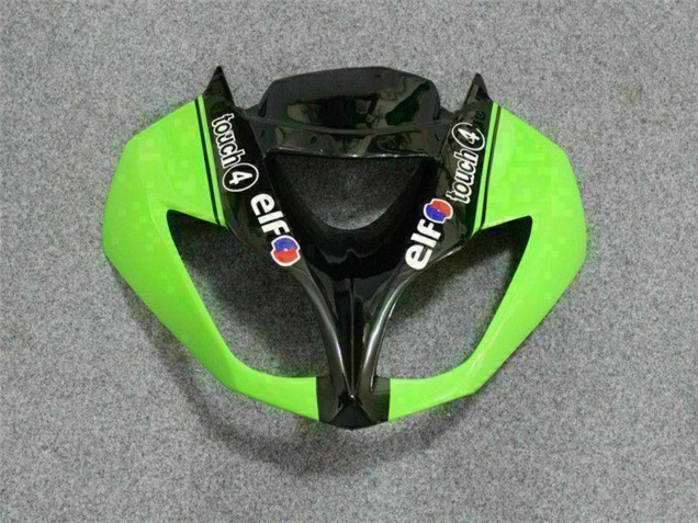 Billige Kawasaki ZX6R Motorrad Verkleidung 2009-2012 - Grun Glanzendes Schwarz Elf Touch4 Bridgestone