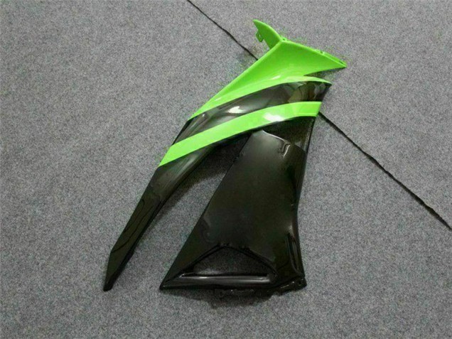 Billige Kawasaki ZX6R Motorrad Verkleidung 2009-2012 - Grun Glanzendes Schwarz Elf Touch4 Bridgestone