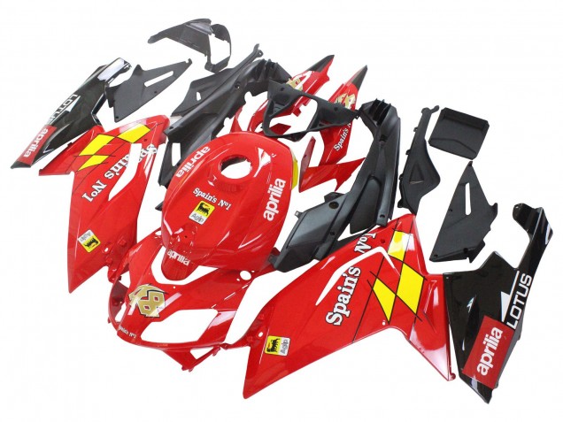 Billige Aprilia RS125 Motorrad Verkleidung 2006-2011 - Rot Weiss Gelb Schwarz
