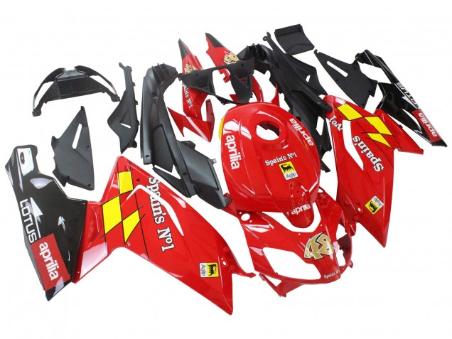 Billige Aprilia RS125 Motorrad Verkleidung 2006-2011 - Rot Weiss Gelb Schwarz