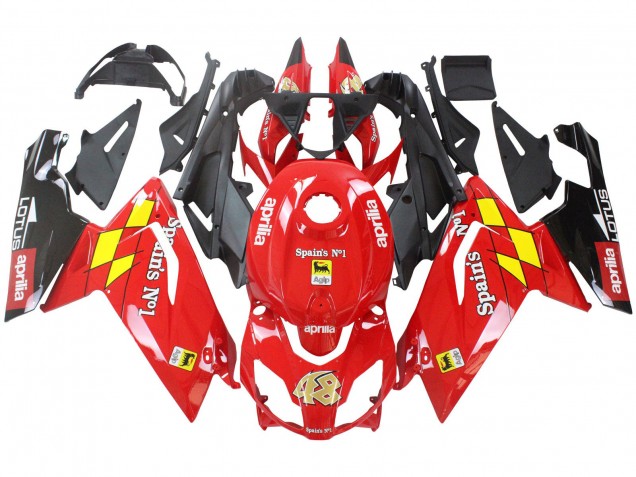 Billige Aprilia RS125 Motorrad Verkleidung 2006-2011 - Rot Weiss Gelb Schwarz