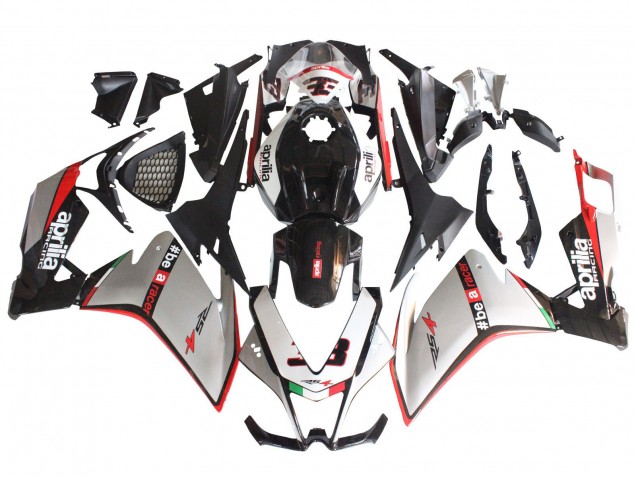 Billige Aprilia RS4 50 125 Motorrad Verkleidung 2012-2019 - Silber Rot Glanzendes Schwarz