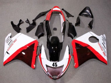 Billige Honda CBR1100XX Blackbird Motorrad Verkleidung 1996-2007 - Weiss Rot Glanzendes Schwarz
