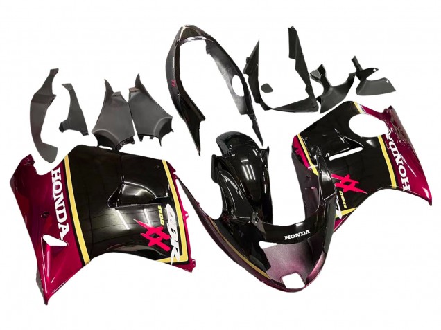 Billige Honda CBR1100XX Blackbird Motorrad Verkleidung 1996-2007 - Glanzendes Schwarz Rot Gelb