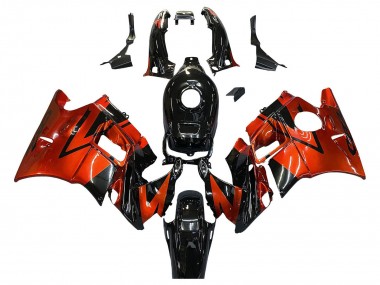 Billige Honda CBR600 F2 Motorrad Verkleidung 1991-1994 - Orange Glanzendes Schwarz