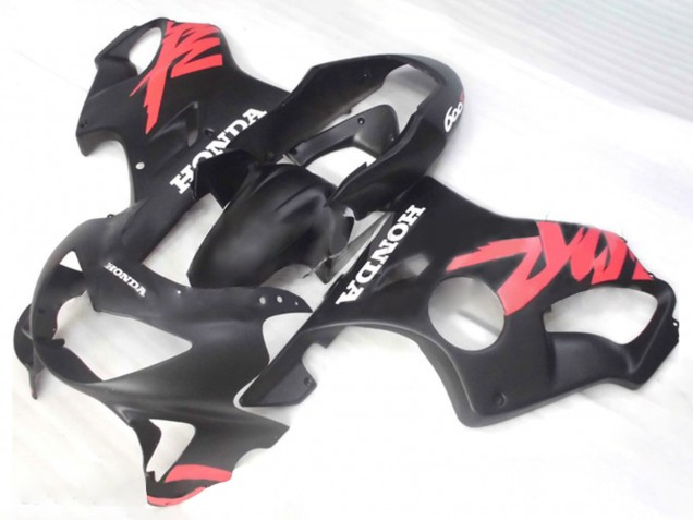 Billige Honda CBR600 F4 Motorrad Verkleidung 1999-2000 - Matt Schwarz Rosa Aufkleber