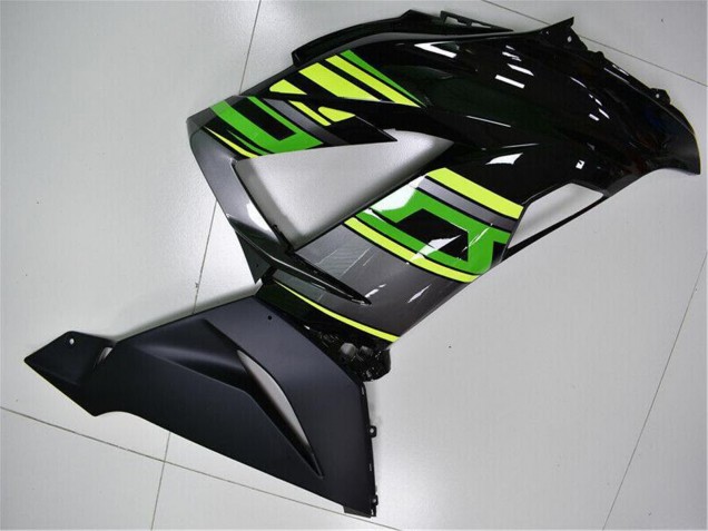 Billige Kawasaki ZX6R Motorrad Verkleidung 2013-2018 - Grun Gelb Glanzendes Schwarz Matt Schwarz