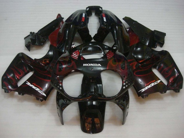 Billige Honda CBR900RR 893 Motorrad Verkleidung 1992-1993 - Glanzendes Schwarz Rot Flamme