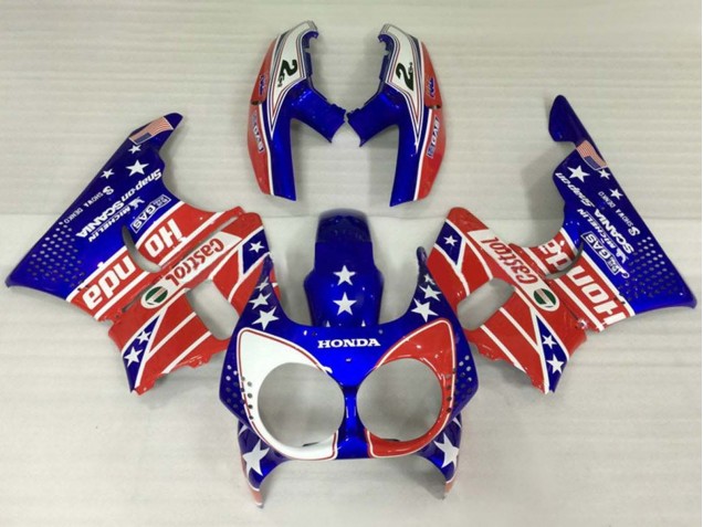 Billige Honda CBR900RR 893 Motorrad Verkleidung 1992-1993 - Weiss Rot Blau Stern Castrol