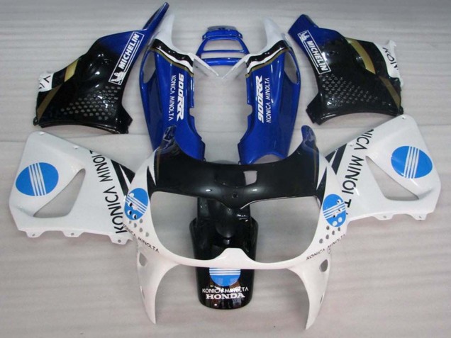 Billige Honda CBR900RR 893 Motorrad Verkleidung 1994-1995 - Weiss Blau Glanzendes Schwarz Konica Minolta