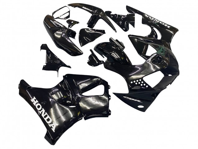 Billige Honda CBR900RR 919 Motorrad Verkleidung 1998-1999 - Glanzendes Schwarz Weiss Aufkleber